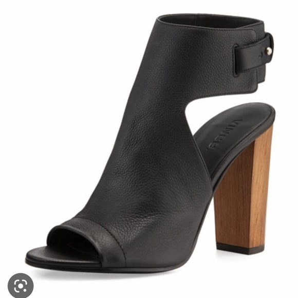 Vince Shoes - Vince Addie Leather Peep-Toe Bootie